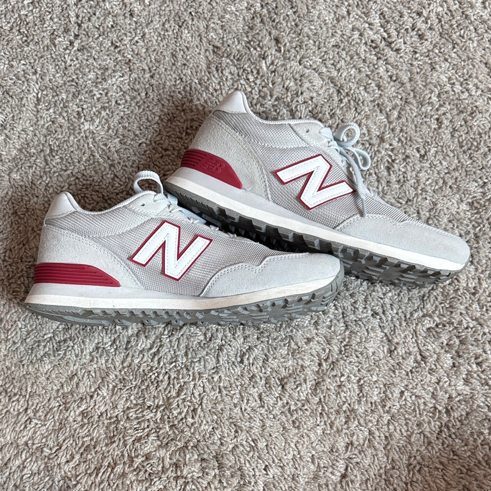New Balance Light Gray and White Shoes